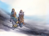 Ali Abbas, From Series of Gard Baad, 22 x 30 inch, Watercolor on Paper, Figurative Painting-AC-AAB-309